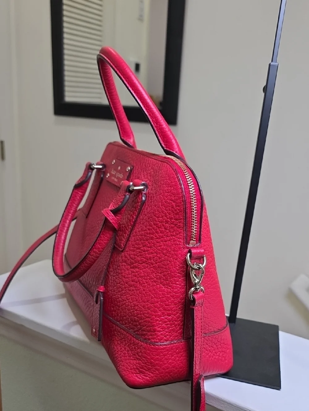 KATE SPADE SMALL RACHELLE Hot Chili Red Leather Bag BAY STREET EUC - Picture 5 of 16